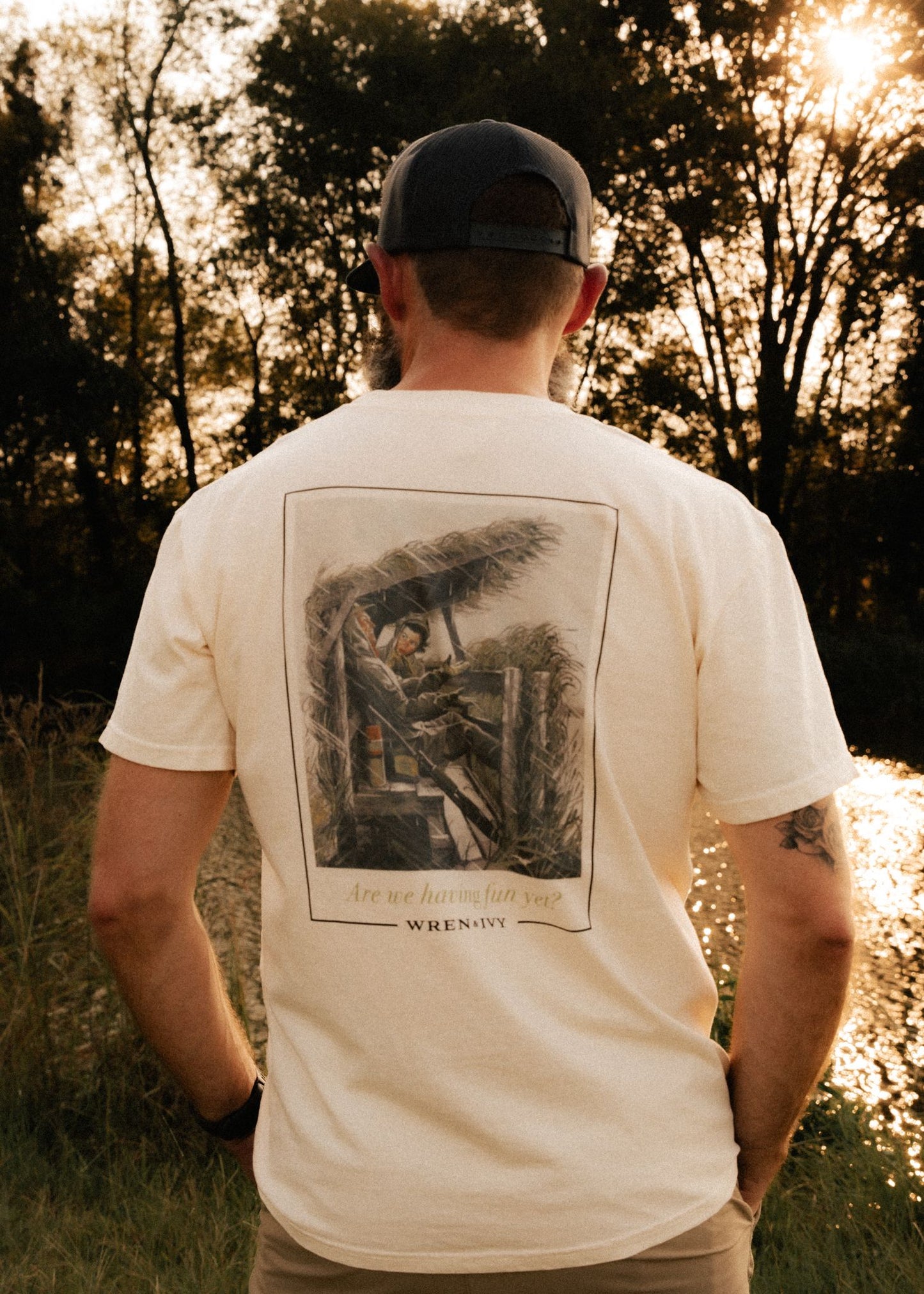 "ARE WE HAVING FUN YET" POCKET T